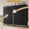 66.1in Foldable Portable Wardrobe Closet, Heavy Duty Garment Rack with Cover, Freestanding Covered Metal Clothes Rack, Armoire Portable Wardrobe Closets For Hanging Clothes (black, 66.1in/168cm) view 4