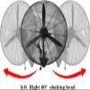 KUYBTU Wall Mounted Fan Industrial Fan, 3 Air Volume Modes, Silent 120Oscillation for Summer Home and Office-27inch view 2