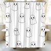 ABONAN White Ghost Shower Curtain Cute Spooky Halloween Horror Cartoon Kids Fabric Bathroom Curtain Decor Bath Set with Hooks(47" WX70 H) view 3