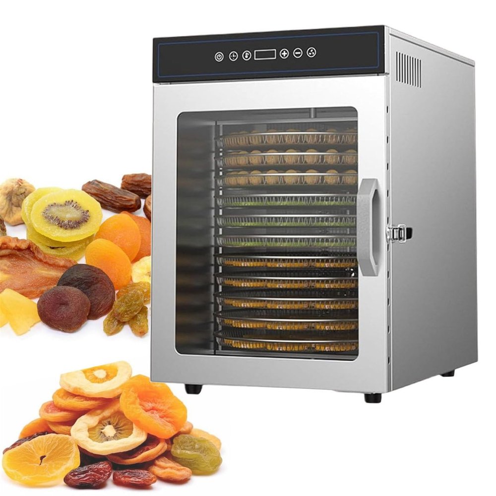 12 Layer Stainless Steel Food Dehydrator Fruits Vegetables Drying Machine Jerky Dehydrator Electric Meat Drying Box with 12 Trays