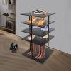 4-Tier Rotating Shoes Stands Rotatable Shoe Storage Cabinet Freestanding Shoes Cabinet Spinning Vertical Shoe Organizer Racks for Boots (Black/4-Tier) view 3