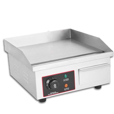 JOMRTS 1500W Commercial Electric Countertop Griddle Stainless Steel Flat Top Grill Hot Plate BBQ Non-Stick Flat Large Countertop Griddle for Restaurant Steak Pancake Kitchen
