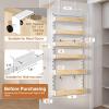 6-Tier Over The Door Pantry Organizer, Heavy-Duty Metal Wall Mount or Hanging Spice Rack, behind the door storage Shelves with Adjustable Basket, Back of Door Organizer for Kitchen Cabinet and Closet view 2