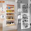 6-Tier Over The Door Pantry Organizer, Heavy-Duty Metal Wall Mount or Hanging Spice Rack, behind the door storage Shelves with Adjustable Basket, Back of Door Organizer for Kitchen Cabinet and Closet view 3