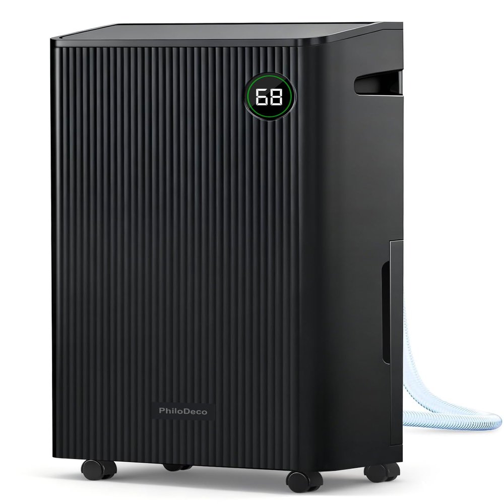 4500 Sq.Ft Dehumidifier with Drain Hose 80 Pint, for Basement, Bathroom, Bedroom, Home, Automatic Defrosting, Intelligent Humidity Control with 24HR Timer, Smart Quiet Dehumidifiers, Black