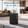 4500 Sq.Ft Dehumidifier with Drain Hose 80 Pint, for Basement, Bathroom, Bedroom, Home, Automatic Defrosting, Intelligent Humidity Control with 24HR Timer, Smart Quiet Dehumidifiers, Black view 4