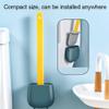 DUXDJRRE Toilet Brush Toilet Brush Compact Size Toilet Brush and Holder Cute Toilet Cleaner Brush for Bathroom Practical(Green Yellow) view 3