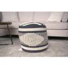 Diamond Handcrafted Fabric Cylindrical Pouf, Beige and Dark Grey view 1