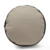 Diamond Handcrafted Fabric Cylindrical Pouf, Beige and Dark Grey view 3