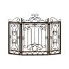 3-Panel 3547in Wrought Iron Fireplace Safety Screen, Vintage Outdoor Safeguard Cover with Metal MeshGuard Cover view 1