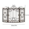 3-Panel 3547in Wrought Iron Fireplace Safety Screen, Vintage Outdoor Safeguard Cover with Metal MeshGuard Cover view 2