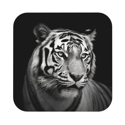4Pcs Drink Coasters, Black and White Tiger Coasters for Drinks Leather Absorbent Coaster Set Heat-Resistant Mug Mats Coffee Cup Pads Housewarming Gifts for New Home