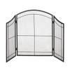 Folding Fireplace Screen 3 Panel Arched Top Design, Small Fire Place Guard Wood Burner Door Iron Black Security Safety Guard view 1