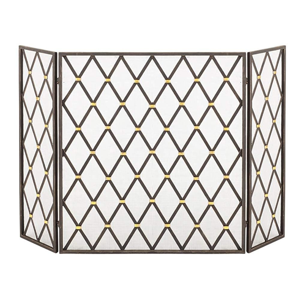 Flat Fireplace Screen, Heavy Duty Metal Mesh Cover, Free StandingGuard for Child Baby Pet Safe Protection - 732580cm (Color