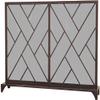 Metal Mesh Fire Screen Guard Simple Wrought Iron Antique Hollow Fireplace partition Home Heater Fence Standing 100x78x20cm (Co view 1