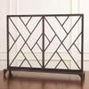 Metal Mesh Fire Screen Guard Simple Wrought Iron Antique Hollow Fireplace partition Home Heater Fence Standing 100x78x20cm (Co view 2