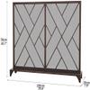 Metal Mesh Fire Screen Guard Simple Wrought Iron Antique Hollow Fireplace partition Home Heater Fence Standing 100x78x20cm (Co view 3
