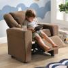 Anwick 2-in-1 Kids Recliner Chair with Cup Holder, Velvet Upholstered Single Sofa with Adjustable Footrest & Backrest, Toddler Recliners for Boys and Girls (Brown) view 1