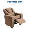 Anwick 2-in-1 Kids Recliner Chair with Cup Holder, Velvet Upholstered Single Sofa with Adjustable Footrest & Backrest, Toddler Recliners for Boys and Girls (Brown) view 2