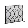 Fireplace Screen,Decorative Iron Single Panel FireGuard Gate w/Metal Mesh,Rustproof Solid Free Standing Fire Screen for Baby o view 1