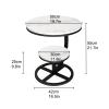 2-Tier Circle Coffee Table, Small End Table, Modern Round Side Tables, Modern Center Accent Table, Sturdy Metal Frame, for Living Room, Bedroom, Office(Black) view 2