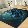 Dragon Rug - 4x6 Rug - Terrible Dragon Rugs for Living Room, Mysterious Magical Animal Area Rugs for Bedroom, Pet Friendly Washable Carpet - Office Home Decor Carpet view 1