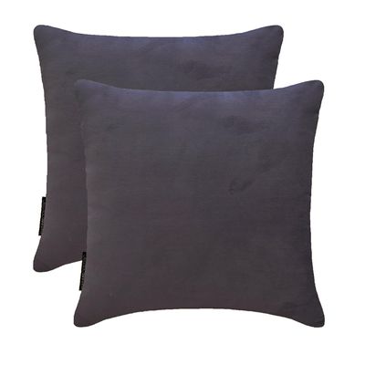 Purple Ash Decorative Throw Pillow Covers 12"x12" | Pack of 2 Modern Plain Velvet Cushion Cover | Solid Color Pillowcases for Couch, Sofa Bedroom & Living Room, Modern Home Dcor - Purple Ash Velvet