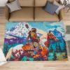 Horse Rugs for Bedroom - 8x10 Rug - Cartoon 3D Horse Rugs for Living Room, Indian Hunter Area Rug, Non Skid Washable Carpet - Front Door Home Decor Carpet view 2