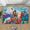 Horse Rugs for Bedroom - 8x10 Rug - Cartoon 3D Horse Rugs for Living Room, Indian Hunter Area Rug, Non Skid Washable Carpet - Front Door Home Decor Carpet view 4