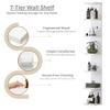 7-Tier Wall Mounted Shelf Unit  Vertical Display Storage Rack for Living Room, Bathroom, Bedroom, Kitchen  Space Saving Organizer, Modern Bookshelf (Set of 3, White) view 3