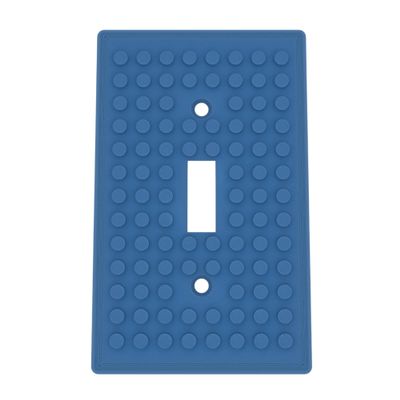 Building Brick Light Switch Cover Plate - Compatible with Standard Construction Blocks (Cobalt Blue Metallic)