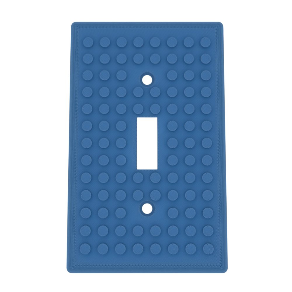 Building Brick Light Switch Cover Plate - Compatible with Standard Construction Blocks (Cobalt Blue Metallic)