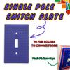 Building Brick Light Switch Cover Plate - Compatible with Standard Construction Blocks (Cobalt Blue Metallic) view 2