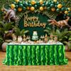 17Ft Gradient Green Sequin Table Skirt for Rectangle or Round Tables,Ruffled Hawaiian Grass Table Skirts for Party,Curly Willow Tutu Table Cloth for Jungle Luau Tropical Theme Baby Show,Birthday view 1