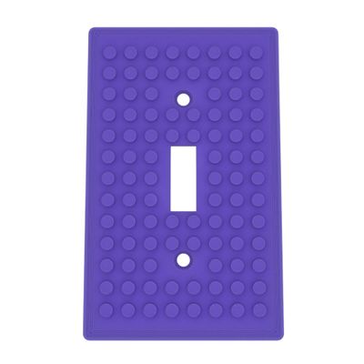 Building Brick Light Switch Cover Plate - Compatible with Standard Construction Blocks (Purple)