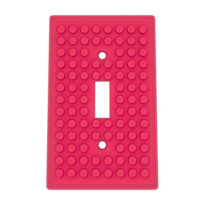 Building Brick Light Switch Cover Plate - Compatible with Standard Construction Blocks (Pink)