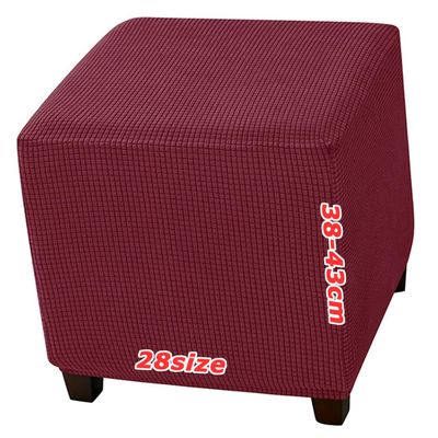 Ottoman Slipcover Foot Stool Covers Pouffe Footstool Slip Cover, Stretch Soft Fit, Velvet Jacquard, Elastic Bottom, Washable Customizable, Removable Furniture Protector for Living(1980,80 x 80 cm 31 x