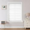 Joydeco Cordless Zebra Blinds (Pro), Dual Layer Light Control Zebra Blinds for Windows, Light-Proof Aluminum Cover, Free-Stop Roller Shades for Home & Office (White, 53" W x 75" H) view 1