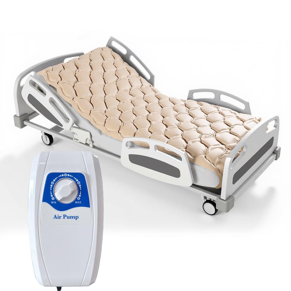 Alternating Air Pressure Mattress with Electric Pump, Beds Bubble Pad Cushion for Bed Sore Prevention and Pressure Ulcer Relief, Hospital & Home Use Medical Bed Mattress Topper