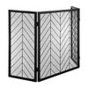 FireplaceProtection 3 Panel Large Fire Screen Mesh, Solid Wrought Ironguard Baby Safe, Foldable Fireplace Fence for Wood Burne view 2