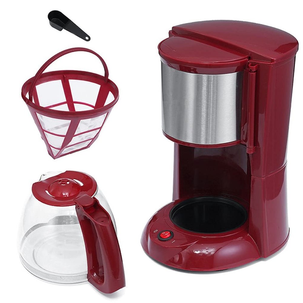 2L Coffee Machine 110v Espresso Drip Maker with Glass Kettle Powder Filter Anti-Drip Insulation Teapot