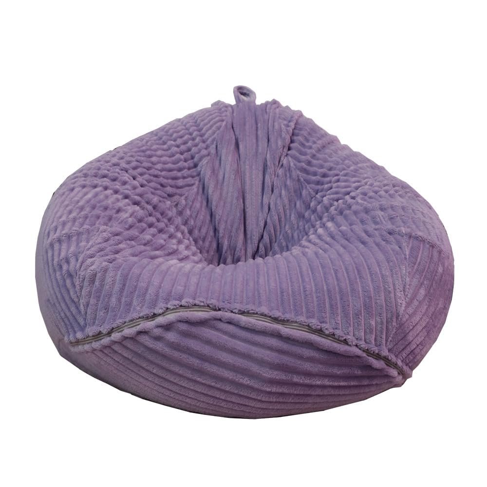 Soft Bean Bag Chair Cover No filler Sofa Cover Storage Bean Bag Cover Organizing Children Plush Toys (purple, X-Large)