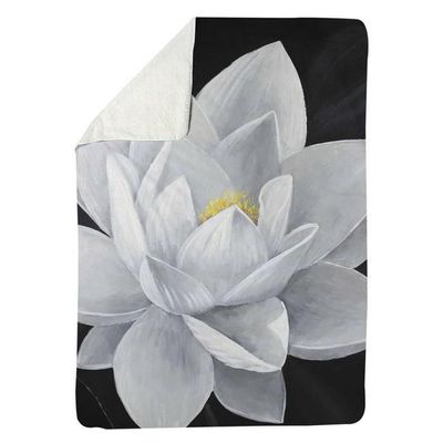 60 x 80 in. Overhead View of A Lotus Flower-Sherpa Fleece Blanket