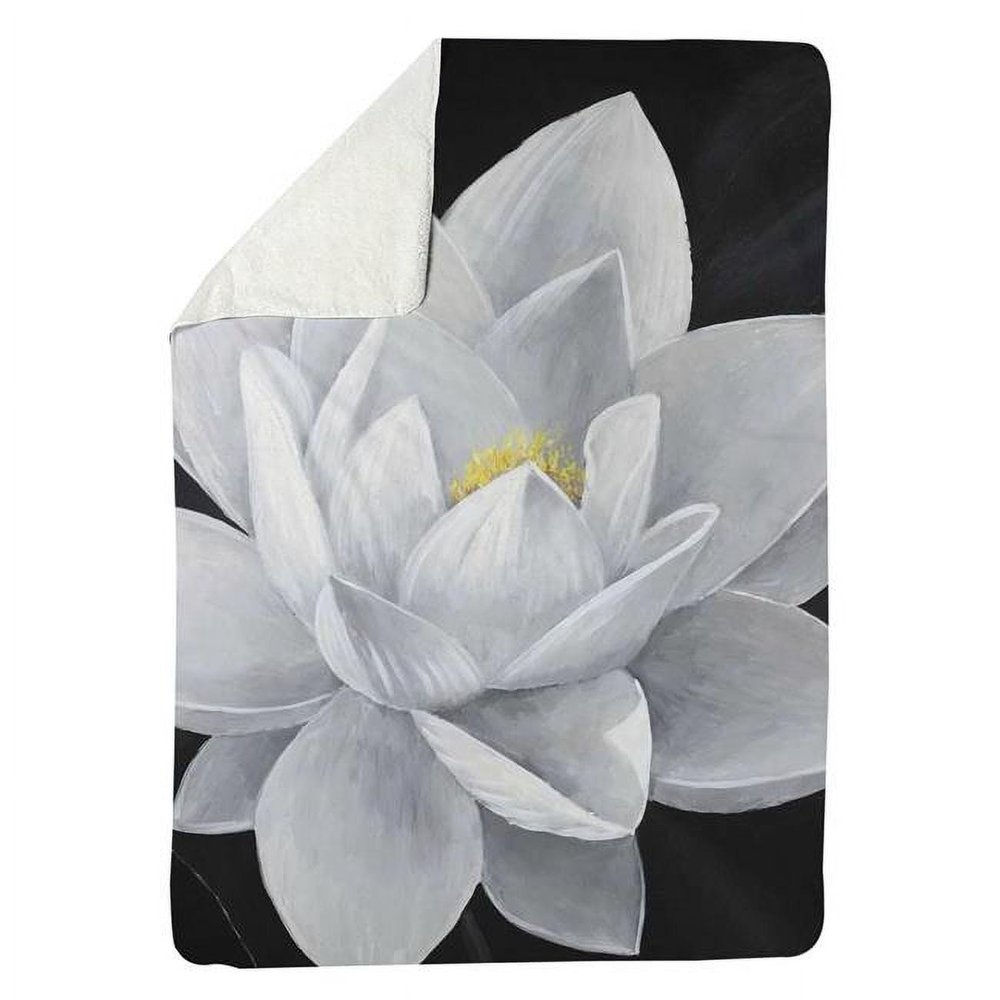 60 x 80 in. Overhead View of A Lotus Flower-Sherpa Fleece Blanket
