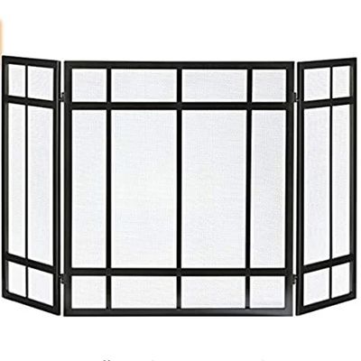 Fireplace Screens Pleasant Hearth Mission Style 3-Panel Fireplace Screen Fireplace Screen Flat Fireplace Screens Decorative