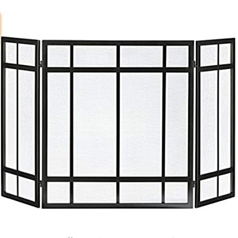 Fireplace Screens Pleasant Hearth Mission Style 3-Panel Fireplace Screen Fireplace Screen Flat Fireplace Screens Decorative