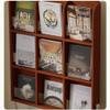 KEG801302 Simple Retro Solid Wood Magazine Rack Balcony Reading Display Rack French Simple Newspaper Storage Rack Bookshelf Office(Walnut) view 4