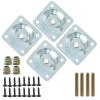 Murtenze 4 Pack Leg Mounting Plates, 5/16"(M8) Mounting T-Plates with Hanger Bolts, Screws Strengthen Furniture Repair for Sofa/Couch/Seat(Silver) view 2