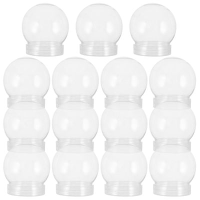 BESPORTBLE 15pcs DIY Snow Globe Water Globes - 2.8 Inch Clear Fillable Plastic Snowball with Screw Caps for Holiday Decor, Christmas Halloween Crystal Ball Props & Fortune Teller Accessories