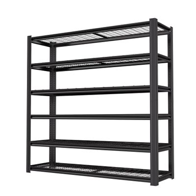 LI JIU HOME 6-Tier Heavy Duty Garage Shelving, 6,000 lbs Capacity Adjustable Metal Storage Shelving Unit for Garage, Basement, Warehouse & Workshop, 62" W x 24" D x 84" H
